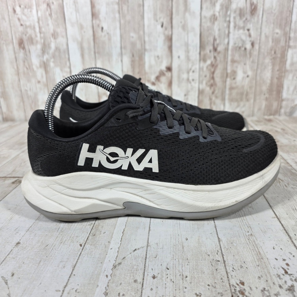 Hoka Rincon 4 Womens Running Shoes Black White Wide 8D 1155133 BWHT